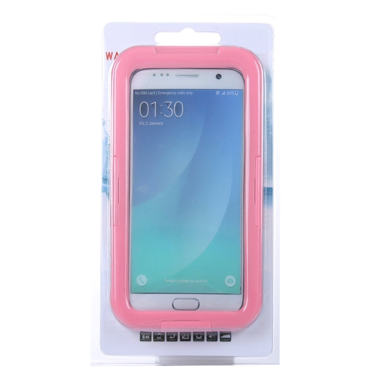 For Galaxy S7 Edge / G935 IPX8 Plastic + Silicone Transparent Waterproof Protective Case with Lanyard