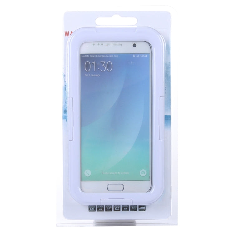 For Galaxy S7 Edge / G935 IPX8 Plastic + Silicone Transparent Waterproof Protective Case with Lanyard