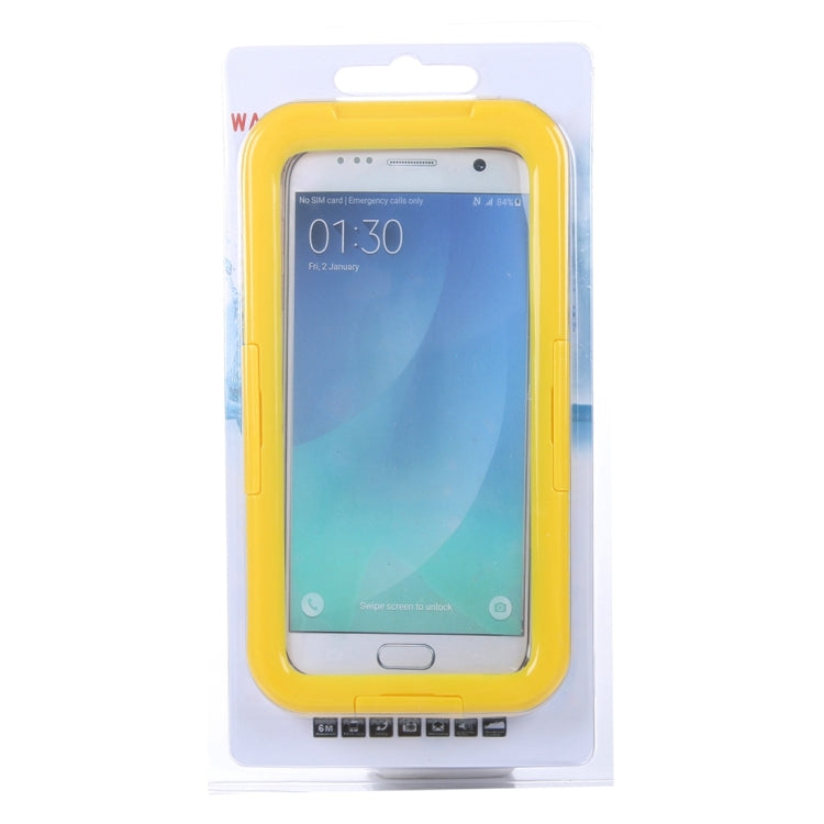 For Galaxy S7 Edge / G935 IPX8 Plastic + Silicone Transparent Waterproof Protective Case with Lanyard