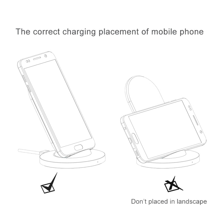 Itian A2-5W Qi Standard Wireless Stand Charger, For iPhone 8 / 8 Plus / X &  Galaxy S7 Edge / S7 / S6 / S6 edge / S6 edge + / Note 5(Black)