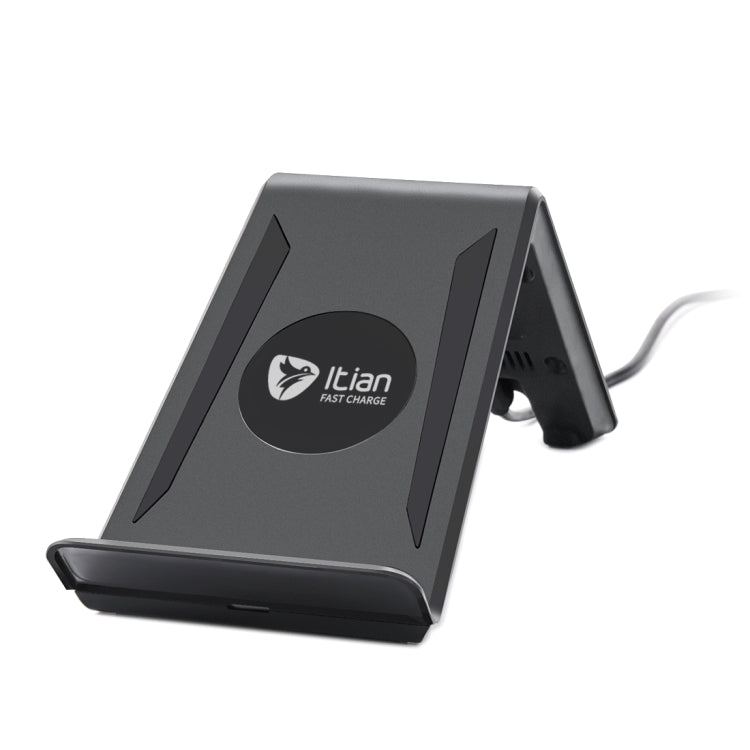 Itian A6-10W Qi Standard Wireless Stand Charger, For iPhone 8 / 8 Plus / X &  Galaxy S7 Edge / S7 / S6 / S6 edge / S6 edge + / Note 5(Black)