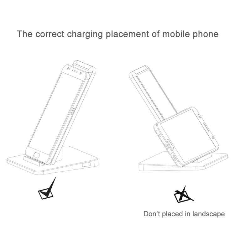 Itian A15-5W Qi Standard Wireless Stand Charger  for iPhone 8 / 8 Plus / X &  Galaxy S7 Edge / S7 / S6 / S6 edge / S6 edge + / Note 5(Black)