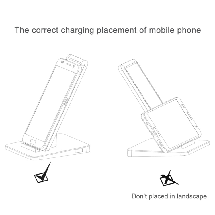 Itian A15-10W Qi Standard Wireless Stand Charger  for iPhone 8 / 8 Plus / X &  Galaxy S7 Edge / S7 / S6 / S6 edge / S6 edge + / Note 5(Black)