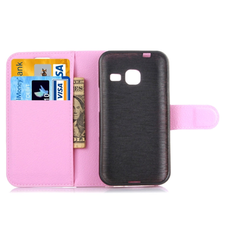 For Galaxy J1 Mini / J105 Litchi Texture Horizontal Flip Leather Case with Holder & Card Slots & Wallet