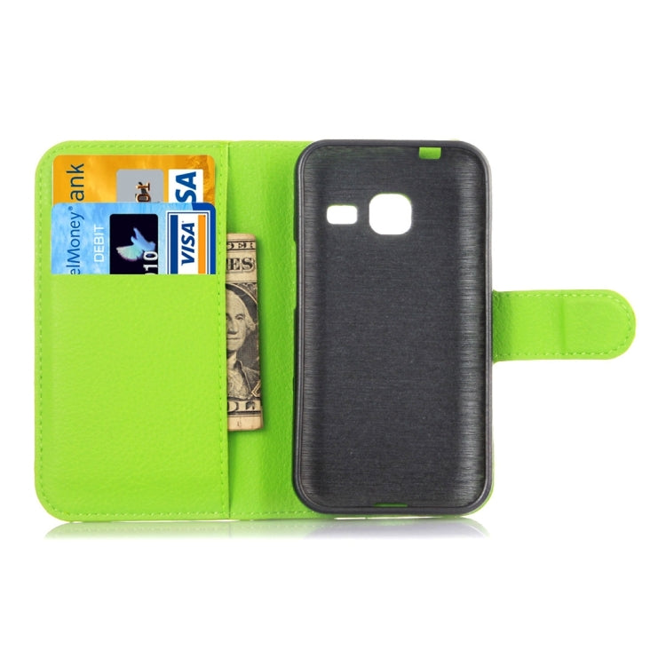 For Galaxy J1 Mini / J105 Litchi Texture Horizontal Flip Leather Case with Holder & Card Slots & Wallet