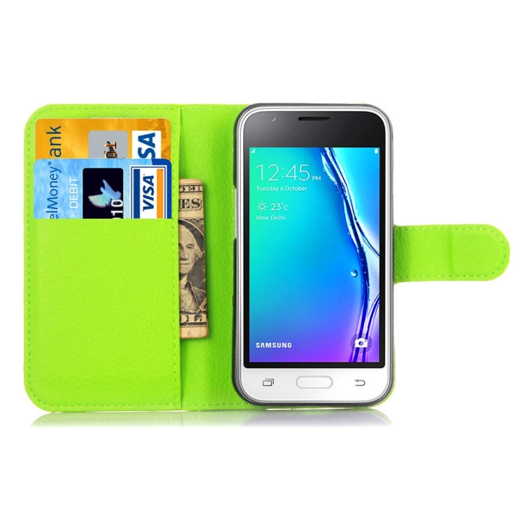 For Galaxy J1 Mini / J105 Litchi Texture Horizontal Flip Leather Case with Holder & Card Slots & Wallet