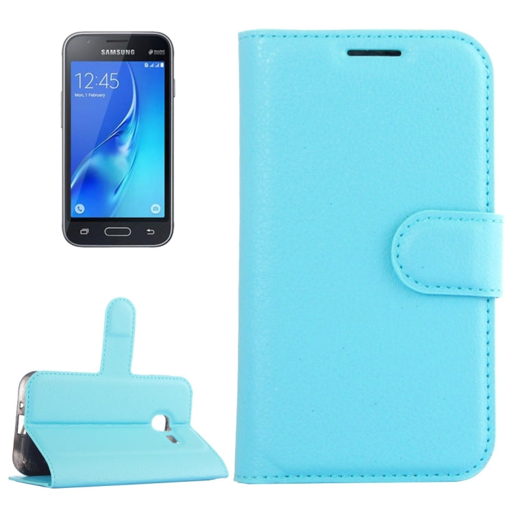For Galaxy J1 Mini / J105 Litchi Texture Horizontal Flip Leather Case with Holder & Card Slots & Wallet