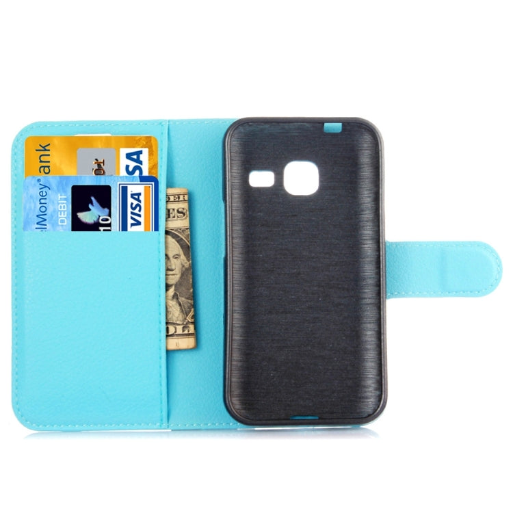 For Galaxy J1 Mini / J105 Litchi Texture Horizontal Flip Leather Case with Holder & Card Slots & Wallet