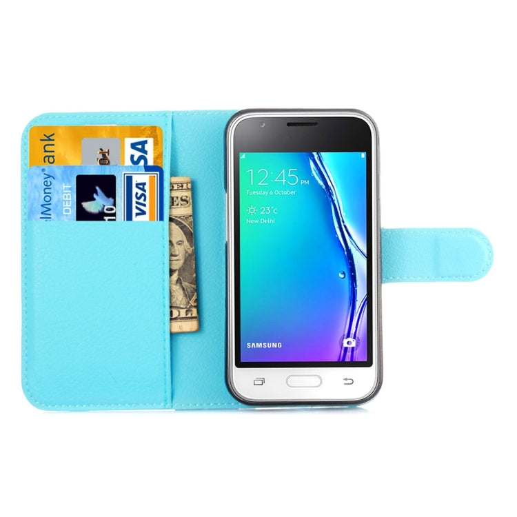 For Galaxy J1 Mini / J105 Litchi Texture Horizontal Flip Leather Case with Holder & Card Slots & Wallet
