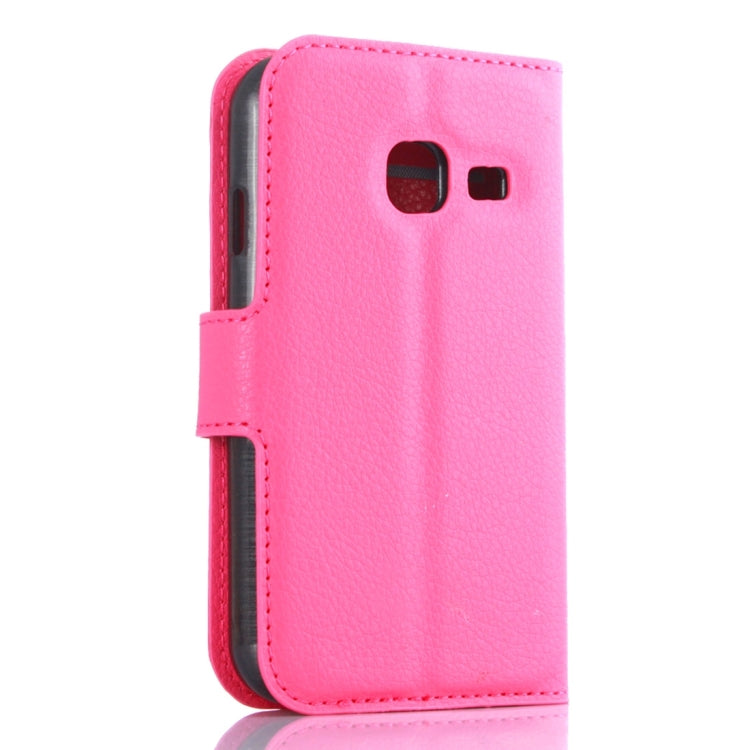 For Galaxy J1 Mini / J105 Litchi Texture Horizontal Flip Leather Case with Holder & Card Slots & Wallet