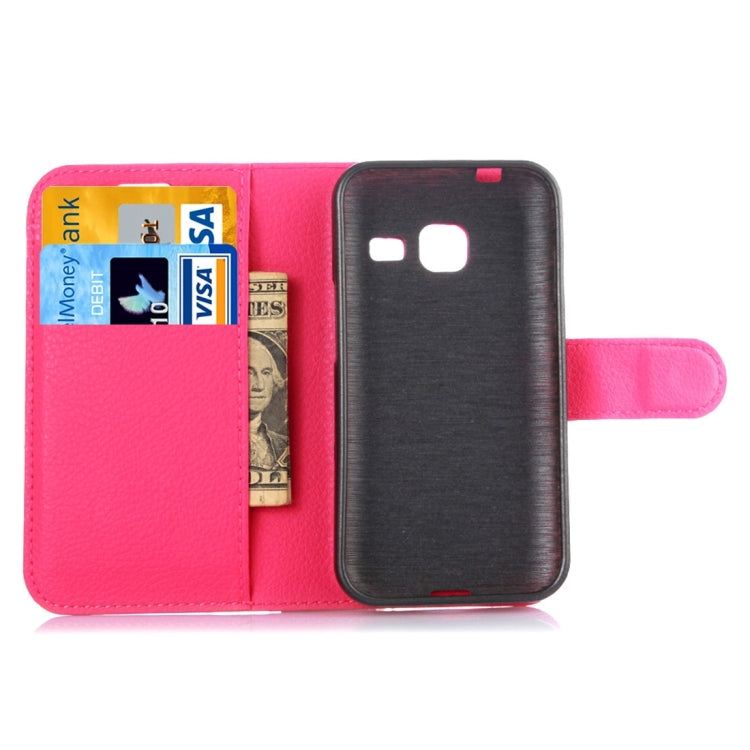 For Galaxy J1 Mini / J105 Litchi Texture Horizontal Flip Leather Case with Holder & Card Slots & Wallet