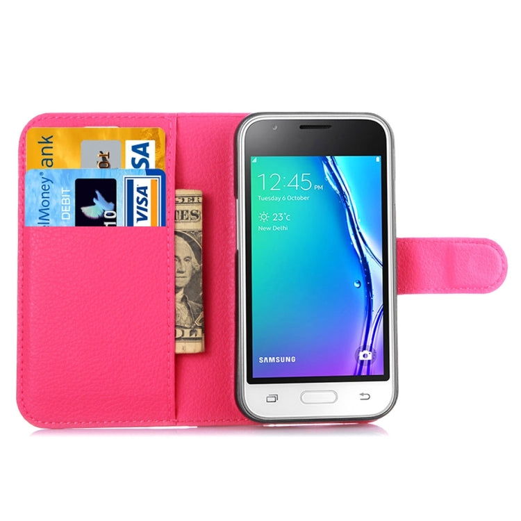 For Galaxy J1 Mini / J105 Litchi Texture Horizontal Flip Leather Case with Holder & Card Slots & Wallet