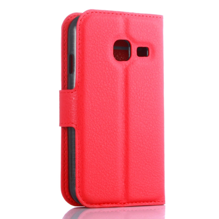 For Galaxy J1 Mini / J105 Litchi Texture Horizontal Flip Leather Case with Holder & Card Slots & Wallet