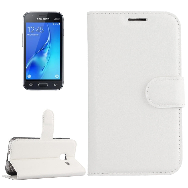 For Galaxy J1 Mini / J105 Litchi Texture Horizontal Flip Leather Case with Holder & Card Slots & Wallet