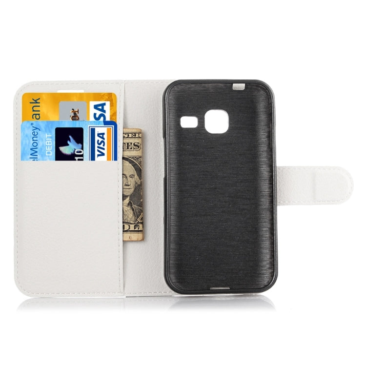 For Galaxy J1 Mini / J105 Litchi Texture Horizontal Flip Leather Case with Holder & Card Slots & Wallet