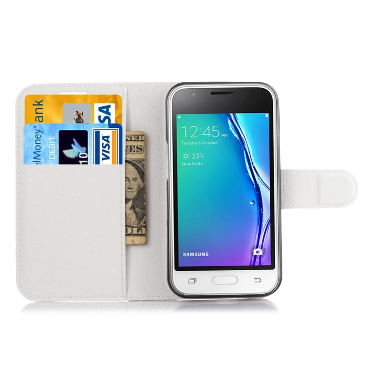 For Galaxy J1 Mini / J105 Litchi Texture Horizontal Flip Leather Case with Holder & Card Slots & Wallet