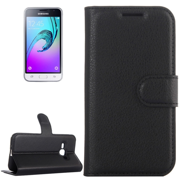 For Galaxy J1 (2016) / J120 Litchi Texture Horizontal Flip Leather Case with Holder & Card Slots & Wallet