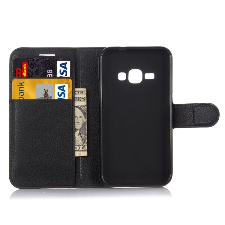 For Galaxy J1 (2016) / J120 Litchi Texture Horizontal Flip Leather Case with Holder & Card Slots & Wallet