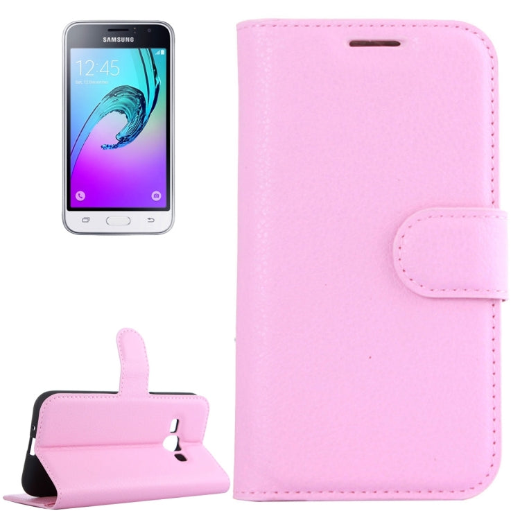 For Galaxy J1 (2016) / J120 Litchi Texture Horizontal Flip Leather Case with Holder & Card Slots & Wallet