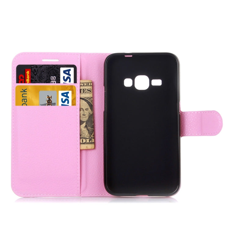 For Galaxy J1 (2016) / J120 Litchi Texture Horizontal Flip Leather Case with Holder & Card Slots & Wallet
