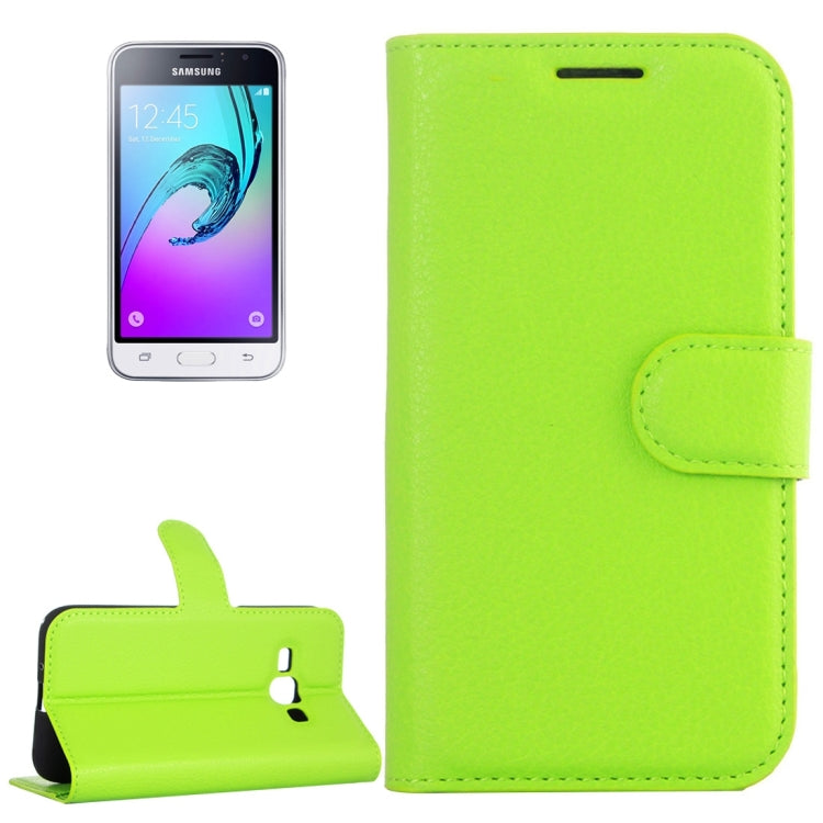 For Galaxy J1 (2016) / J120 Litchi Texture Horizontal Flip Leather Case with Holder & Card Slots & Wallet