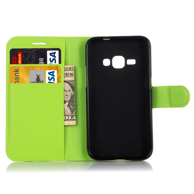 For Galaxy J1 (2016) / J120 Litchi Texture Horizontal Flip Leather Case with Holder & Card Slots & Wallet