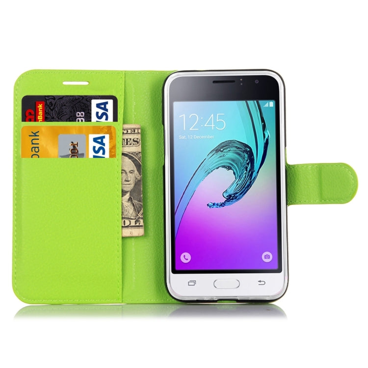 For Galaxy J1 (2016) / J120 Litchi Texture Horizontal Flip Leather Case with Holder & Card Slots & Wallet
