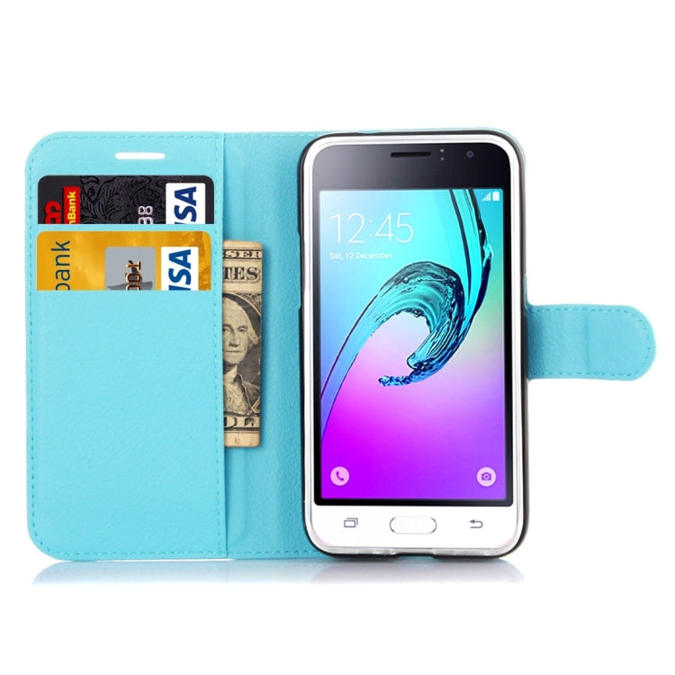 For Galaxy J1 (2016) / J120 Litchi Texture Horizontal Flip Leather Case with Holder & Card Slots & Wallet