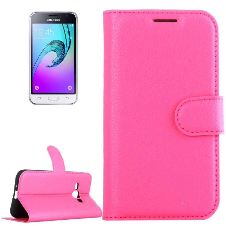 For Galaxy J1 (2016) / J120 Litchi Texture Horizontal Flip Leather Case with Holder & Card Slots & Wallet