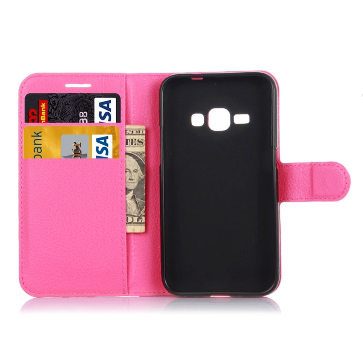 For Galaxy J1 (2016) / J120 Litchi Texture Horizontal Flip Leather Case with Holder & Card Slots & Wallet