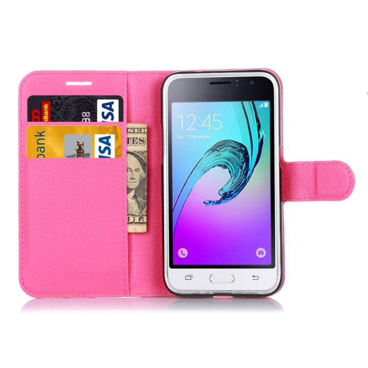 For Galaxy J1 (2016) / J120 Litchi Texture Horizontal Flip Leather Case with Holder & Card Slots & Wallet