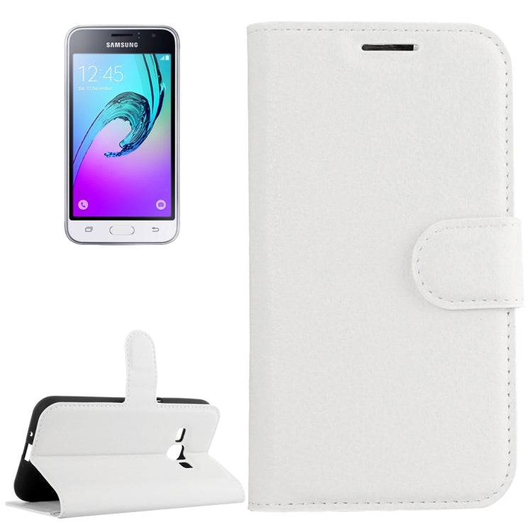 For Galaxy J1 (2016) / J120 Litchi Texture Horizontal Flip Leather Case with Holder & Card Slots & Wallet