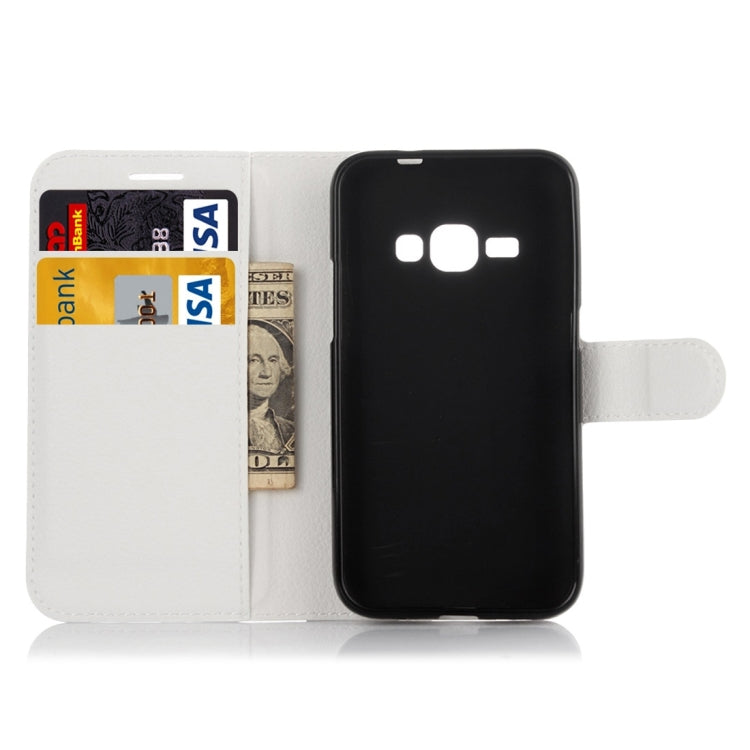 For Galaxy J1 (2016) / J120 Litchi Texture Horizontal Flip Leather Case with Holder & Card Slots & Wallet