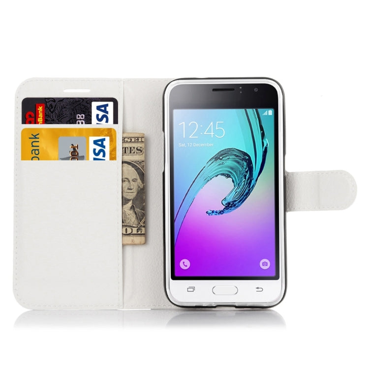 For Galaxy J1 (2016) / J120 Litchi Texture Horizontal Flip Leather Case with Holder & Card Slots & Wallet