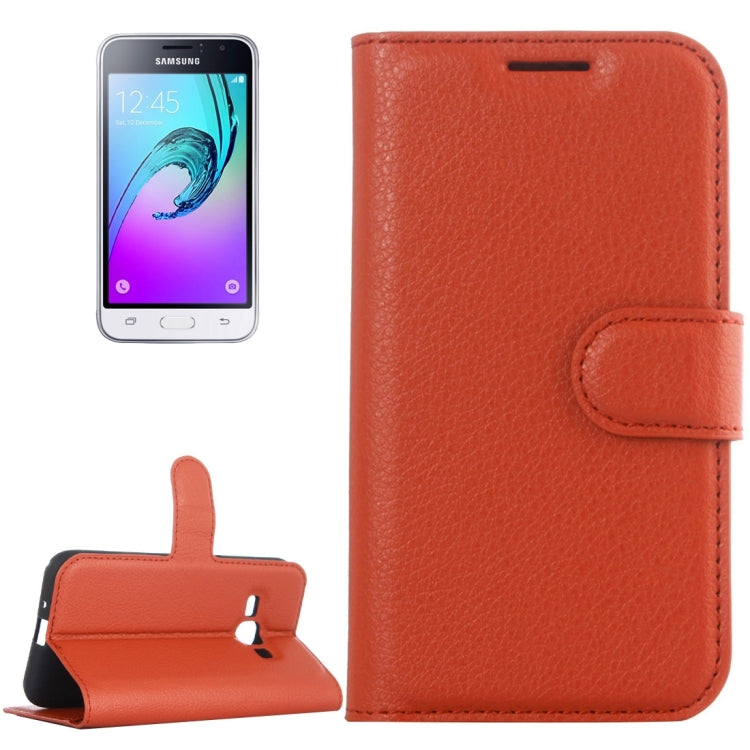 For Galaxy J1 (2016) / J120 Litchi Texture Horizontal Flip Leather Case with Holder & Card Slots & Wallet