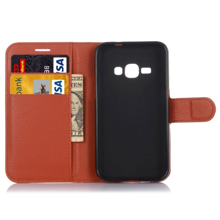 For Galaxy J1 (2016) / J120 Litchi Texture Horizontal Flip Leather Case with Holder & Card Slots & Wallet