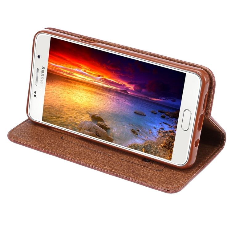 For Galaxy A5(2016) / A510 Magnetic Crazy Horse Texture Horizontal Flip Leather Case with Holder & Card Slots