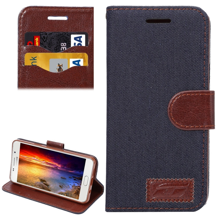 For Galaxy A5(2016) / A510 Jeans Horizontal Flip Leather Case with Holder & Card Slots