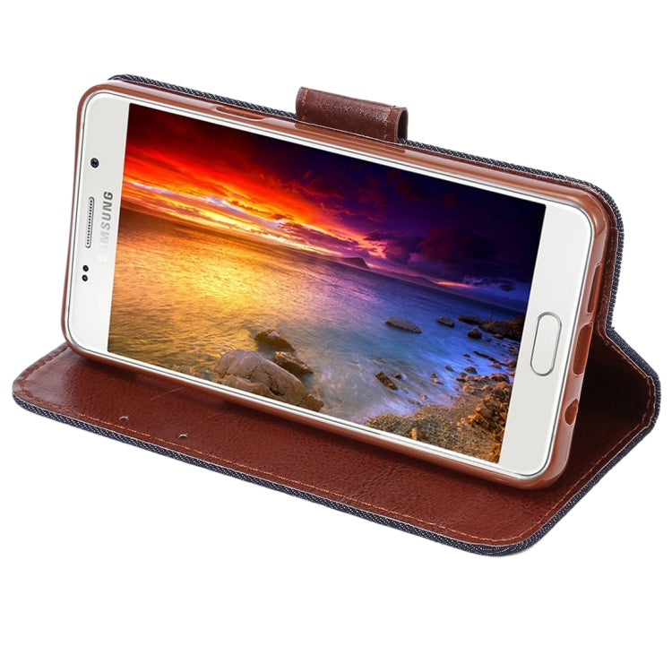 For Galaxy A5(2016) / A510 Jeans Horizontal Flip Leather Case with Holder & Card Slots