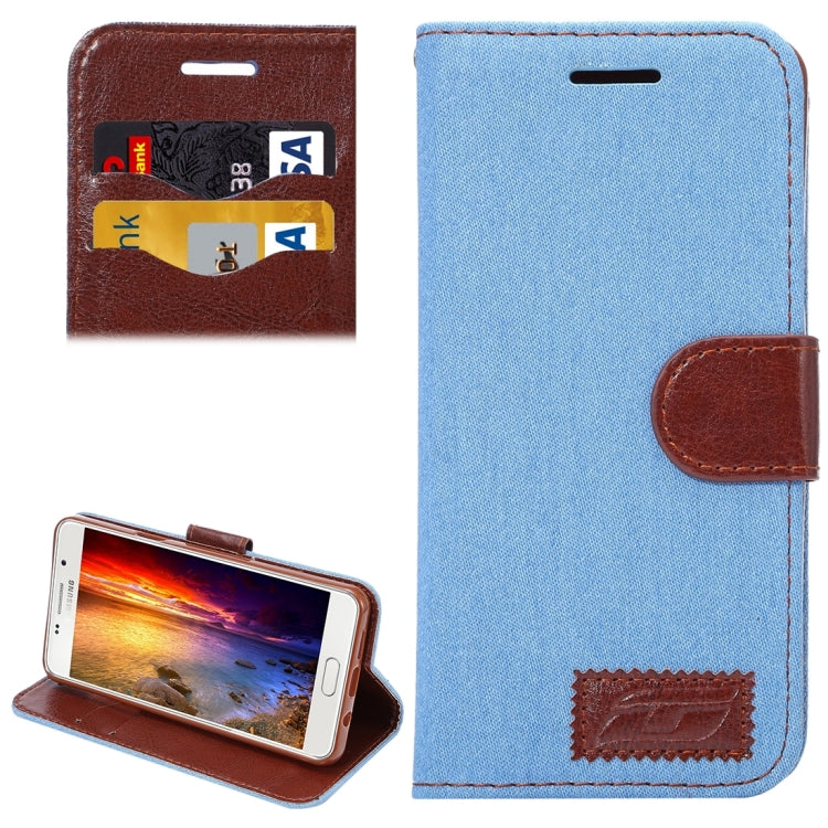 For Galaxy A5(2016) / A510 Jeans Horizontal Flip Leather Case with Holder & Card Slots