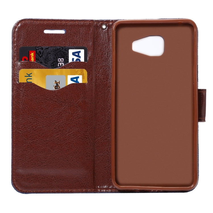 For Galaxy A5(2016) / A510 Jeans Horizontal Flip Leather Case with Holder & Card Slots
