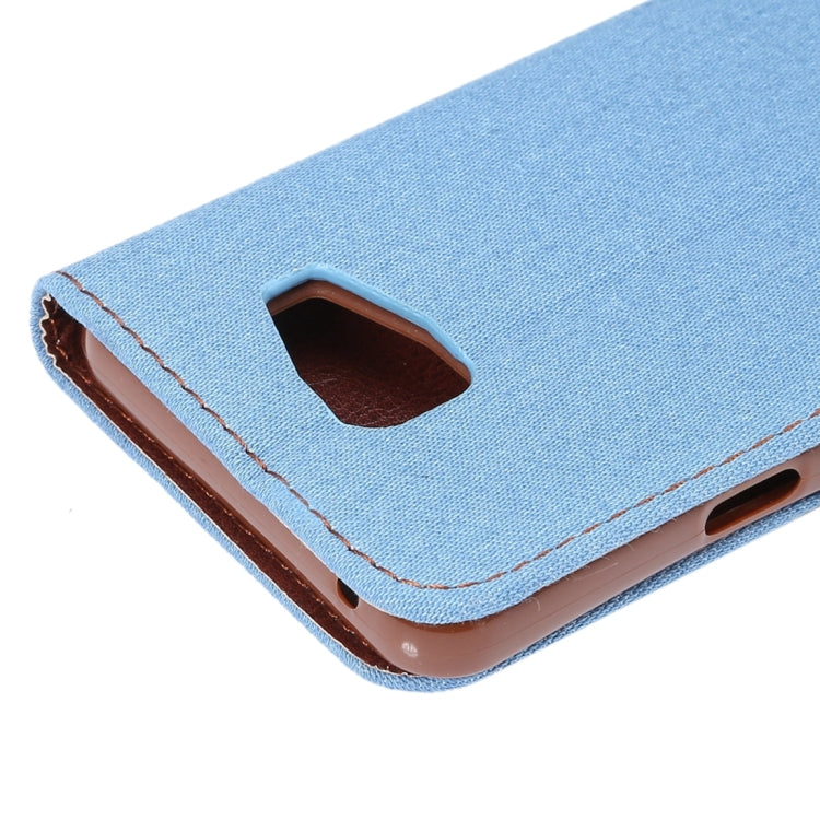 For Galaxy A5(2016) / A510 Jeans Horizontal Flip Leather Case with Holder & Card Slots