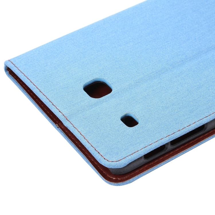 Jeans Horizontal Flip Leather Case with Holder & Card Slot & Wallet & Sleep / Wake-up Function for Galaxy Tab E 8.0 / T377V(Blue)
