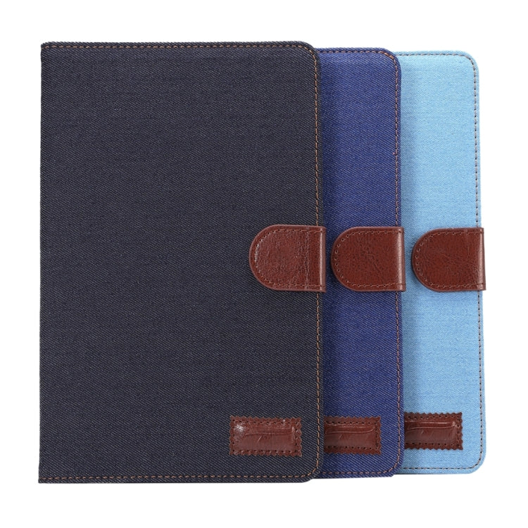 Jeans Horizontal Flip Leather Case with Holder & Card Slot & Wallet & Sleep / Wake-up Function for Galaxy Tab E 8.0 / T377V(Blue)