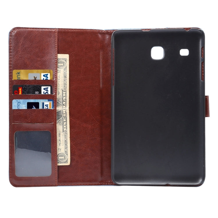 Flower Pattern Cloth Surface Horizontal Flip Leather Case with Holder & Card Slot & Wallet & Sleep / Wake-up Function for Galaxy Tab E 8.0 / T377V(Black)