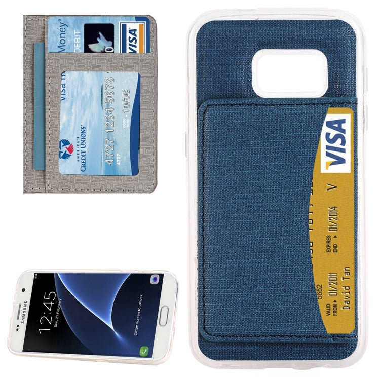 For Galaxy S7 / G930 Lattice Texture Protective Case with Holder & Card Slot