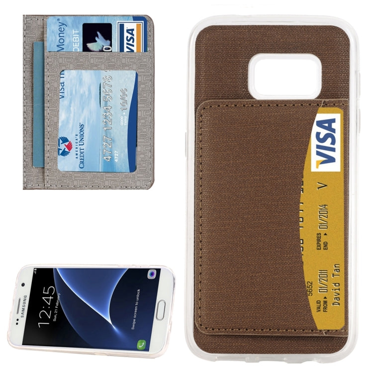 For Galaxy S7 / G930 Lattice Texture Protective Case with Holder & Card Slot