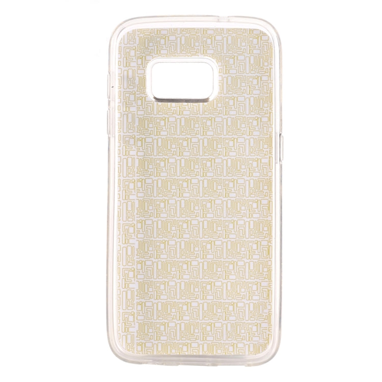 For Galaxy S7 / G930 Lattice Texture Protective Case with Holder & Card Slot