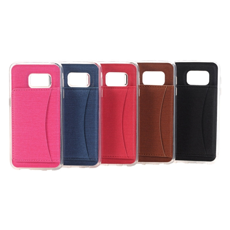 For Galaxy S7 / G930 Lattice Texture Protective Case with Holder & Card Slot