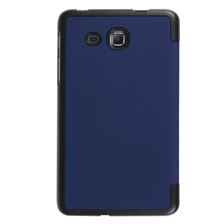 Custer Texture Horizontal Flip Solid Color Leather Case with Three-folding Holder for Galaxy Tab A 7.0 2016 / T280N